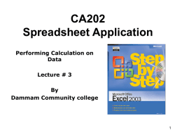 Class 03 Excel CA202.ppt
