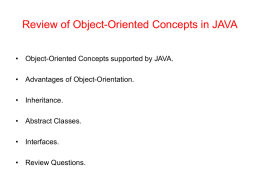 Review of OO Concepts
