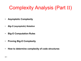 Complexity Analysis II