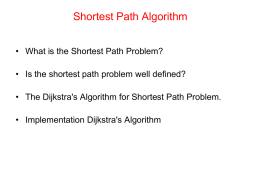 Graphs: Shortest Path Algorithm