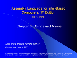 Strings and Arrays