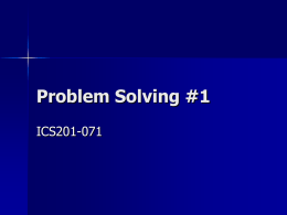 Problem Solving Session 1