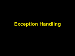 Notes 08: Exception Handling I