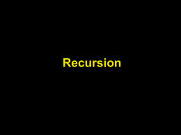 Notes 12: Recursion