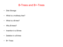 B B+ Trees