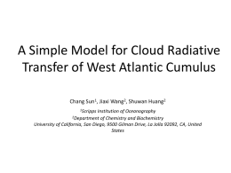 Presentation- A Simple Model for Cloud Radiative Transfer of West Atlantic Cumulus