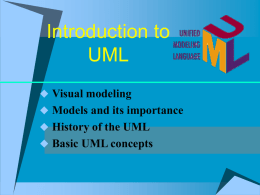 Introduction to the UML