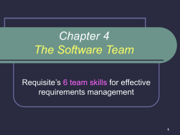 Chapter 4: The software team