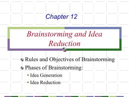 Chapter 12: Brainstorming and idea reduction