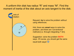 moment of inertia of a disk about a tangent axis.ppt
