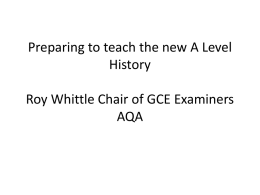 Preparing to teach the new A level History