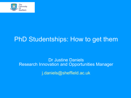 PGR studentships and how to get them