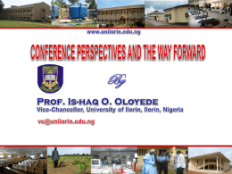 CONFERENCE PERSPECTIVES AND THE WAY FORWARD