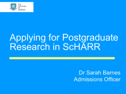 Postgraduate Research / PhD's
