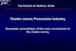 The Region of Murcia: Juices Procession Industry - Presentation of the main conclusions of the cluster survey,