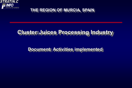 Juices Processing Industry - Activities implemented
