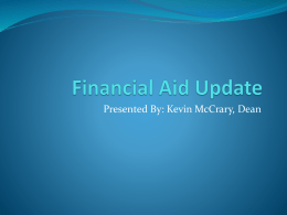 Financial Aid Update 7.10.15