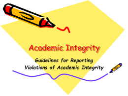 Violations of Academic Integrity Power Point