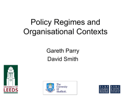45. Presentation on Policy Regimes and Organisational Contexts. (MS PowerPoint 681KB)