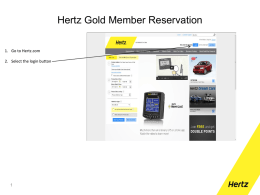 Hertz Gold Member Reservation Instructions