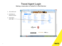 Hertz Travel Agent Reservation Instructions