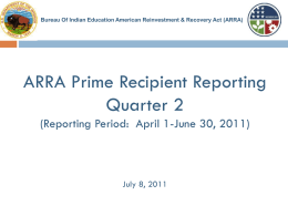 2011 Quarter 2 ARRA Recipient Reporting