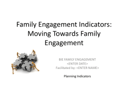 Planning Family Engagement Indicators