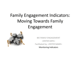 Monitoring Family Engagement Indicators