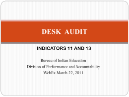 Policies Procedures updates/Upcoming Desk Audit on SPP Indicators 11 13