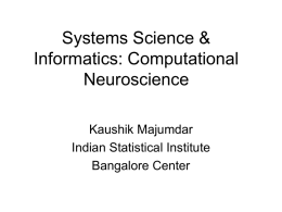 Presentation on the foundation day of the Systems Science and Informatics Unit
