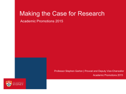 Making the case for research