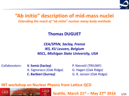""Ab initio" description of mid-mass nuclei: Extending the reach of "ab initio" nuclear many-body methods"
