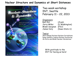 Nuclear Structure and Dynamics at Short Distances
