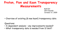 "Proton, Pion and Kaon Transparency Measurements"
