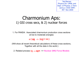 "Chromium Aps: 1) GSI cross secs, & 2) nuclear forces - Part I"