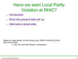 "Have we seen Local Parity Violation at RHIC?"
