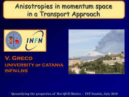 "Anisotropies in momentum space in a Transport Approach"