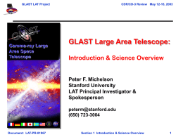 1. Introduction Science Overview