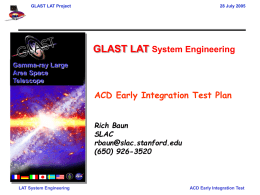 ACD Early Integration Test Plan