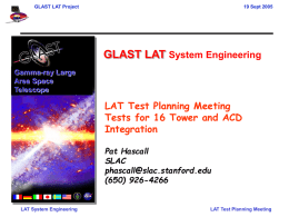 LAT Test Planning Meeting 9/19/05 (ppt)