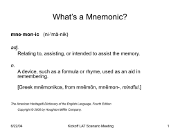 Use of Mnemonics