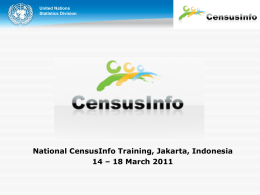 UNSD Presentation: Introduction to CensusInfo