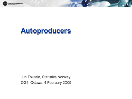 Auto-producers of energy (Jun Toutain, Statistics Norway)