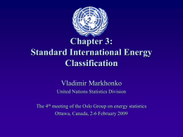 Presentation of Chapter 3 Standard International Energy Classification