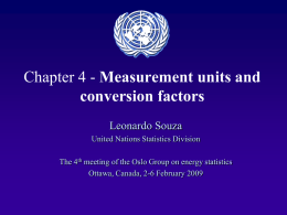 Presentation of Chapter 4 Measurement Units and Conversion Factors