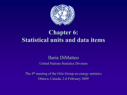 Presentation of Chapter 6 Statistical Units and Data Items