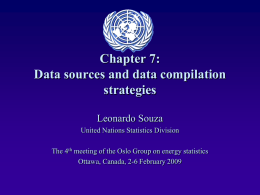 Presentation of Chapter 7 Data Sources and Data Compilation Strategies