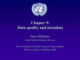 Presentation of Chapter 9 Data Quality and Metadata