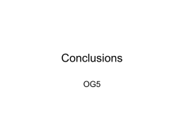 Conclusions OG5