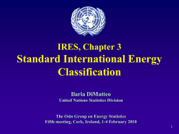 Chapter 3 Standard International Energy Classification